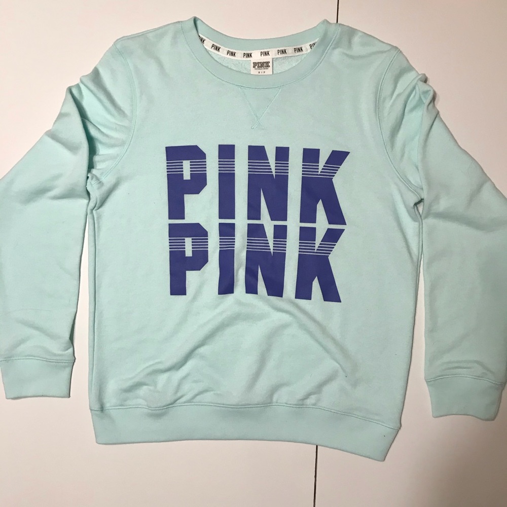 PINK by Victoria's Secret Mint & Blue Pullover Sm